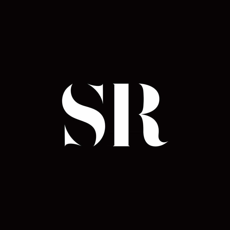 SR Logo Letter Initial Logo Designs Template vector