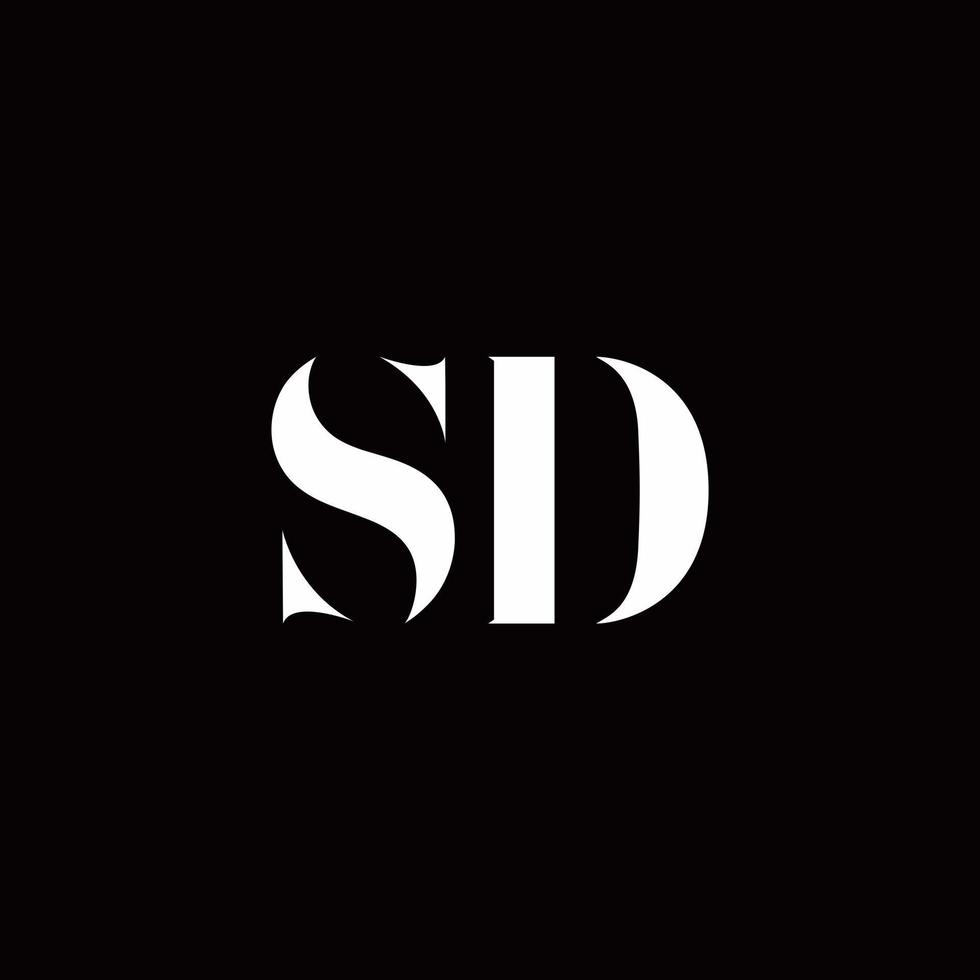 SD Logo Letter Initial Logo Designs Template vector