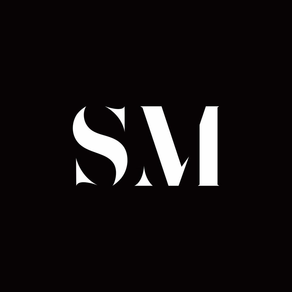 Plantilla de diseños de logotipo inicial de letra de logotipo sm vector