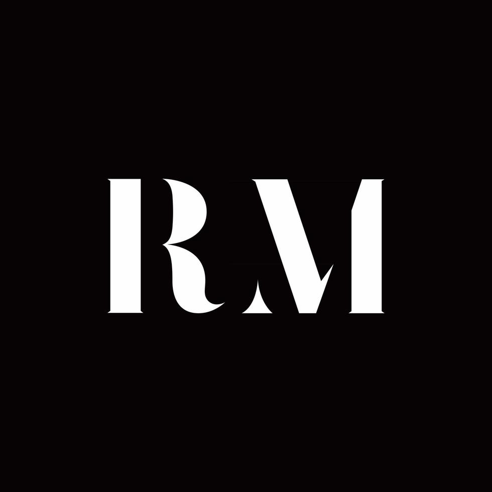 RM Logo Letter Initial Logo Designs Template vector