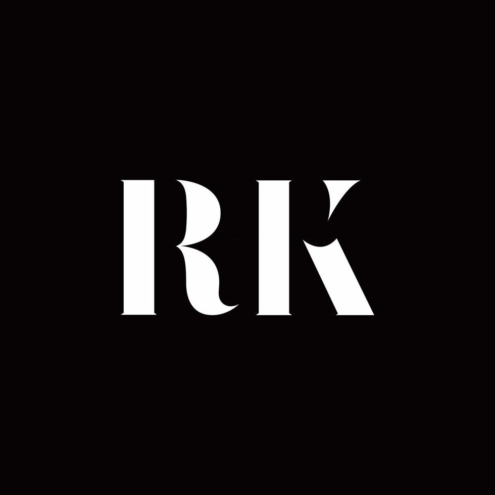 RK Logo Letter Initial Logo Designs Template vector