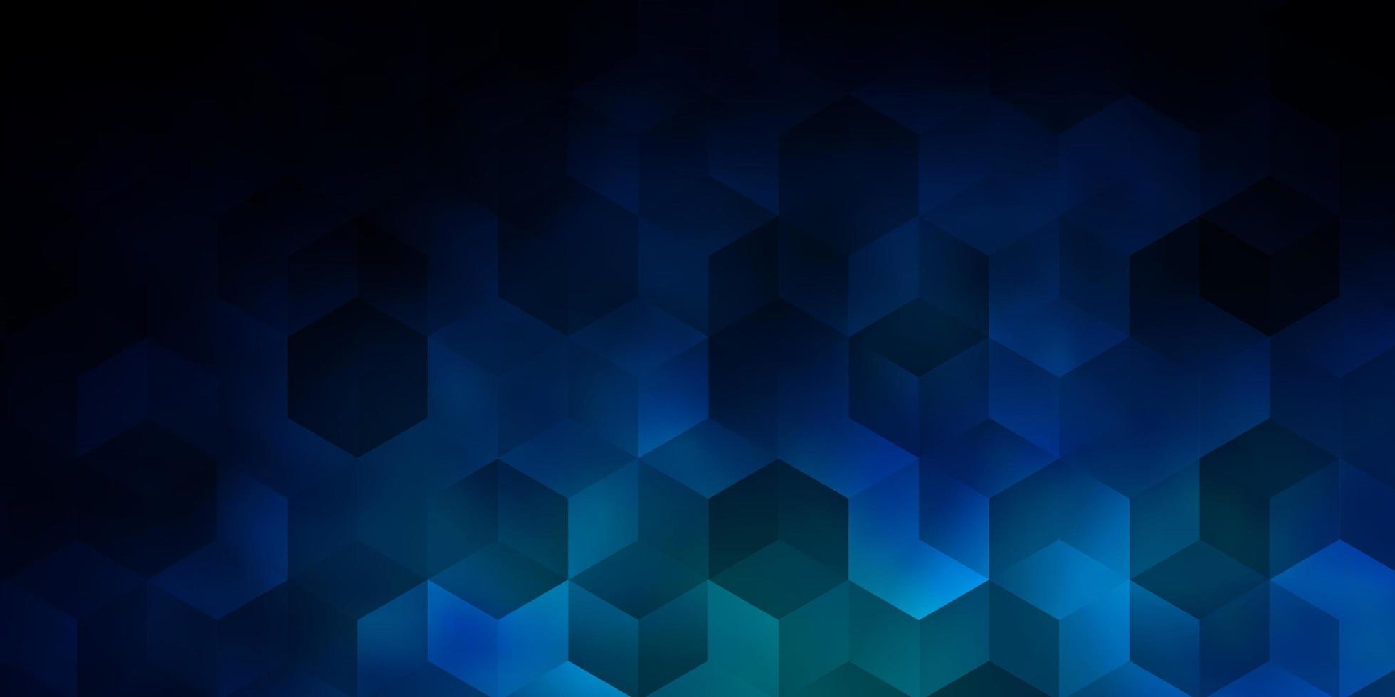 Dark BLUE vector backdrop with hexagons.