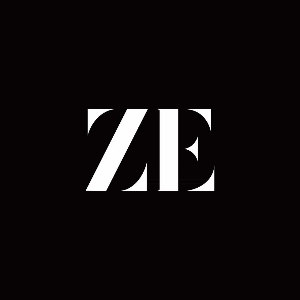 ZE Logo Letter Initial Logo Designs Template vector