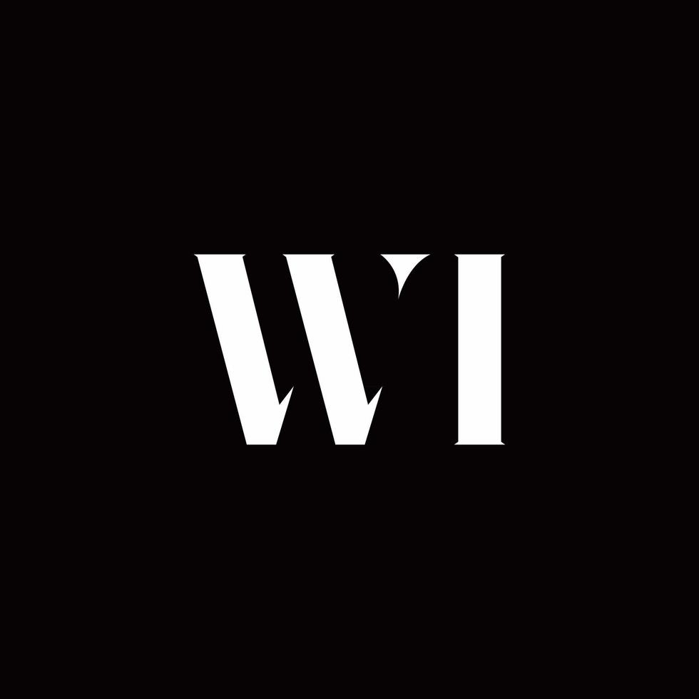 Plantilla de diseños de logotipo inicial de letra de logotipo de wi vector