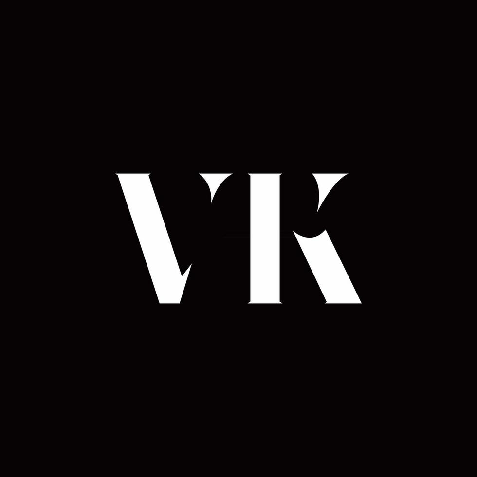 VK Logo Letter Initial Logo Designs Template vector