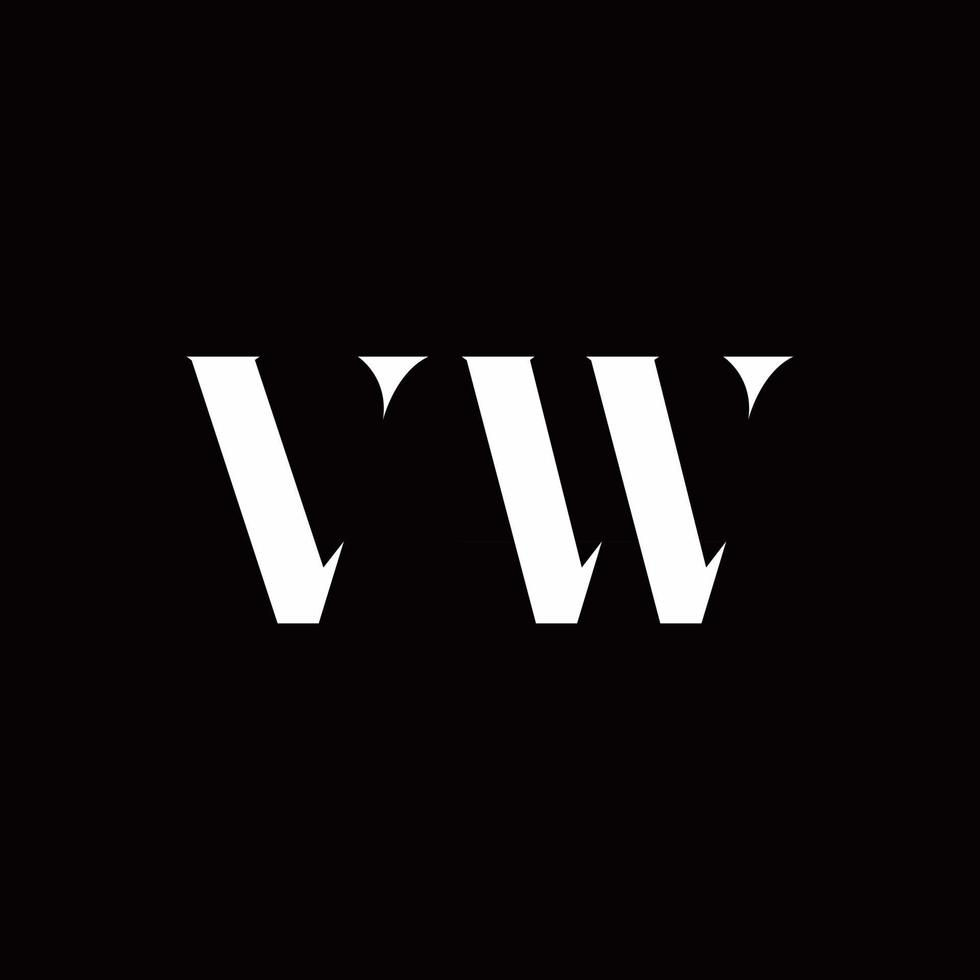 vw logo letter initial logo diseños plantilla vector