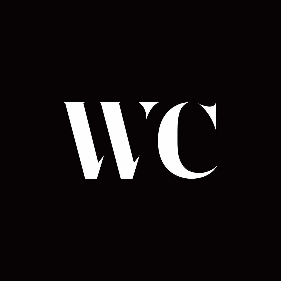 Plantilla de diseños de logotipo inicial de letra de logotipo de wc vector