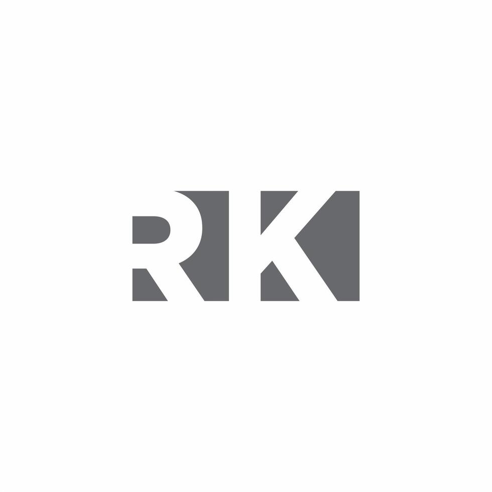RK Logo monogram with negative space style design template vector