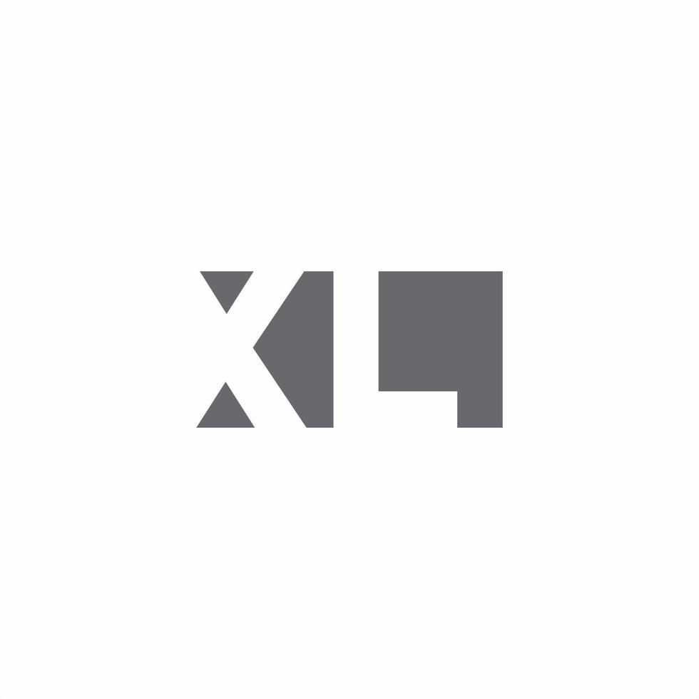 xl logo monograma con plantilla de diseño de estilo de espacio negativo vector