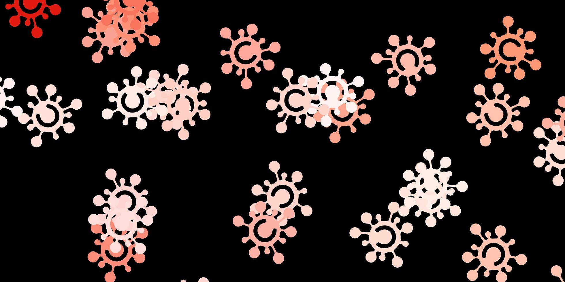 Dark red vector backdrop with virus symbols.
