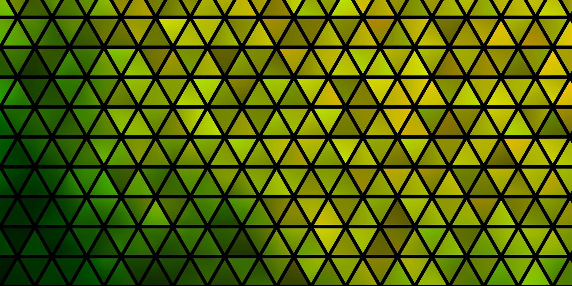 Fondo de vector verde claro, amarillo con triángulos.