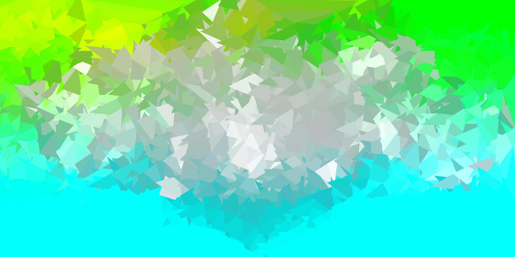 Light blue, green vector abstract triangle background.