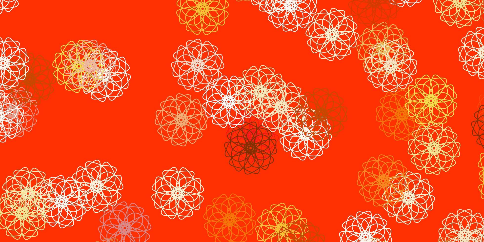 ilustraciones naturales del vector rojo claro, amarillo con flores.