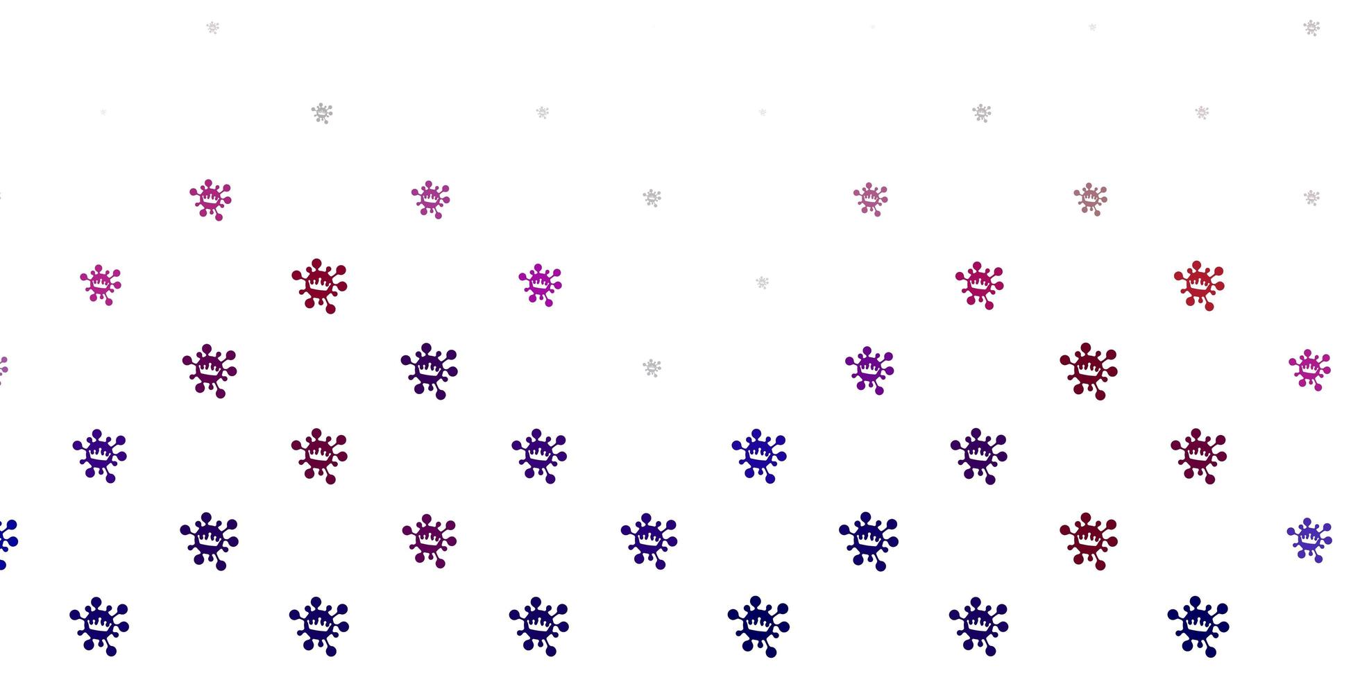 Light pink, red vector pattern with coronavirus elements.