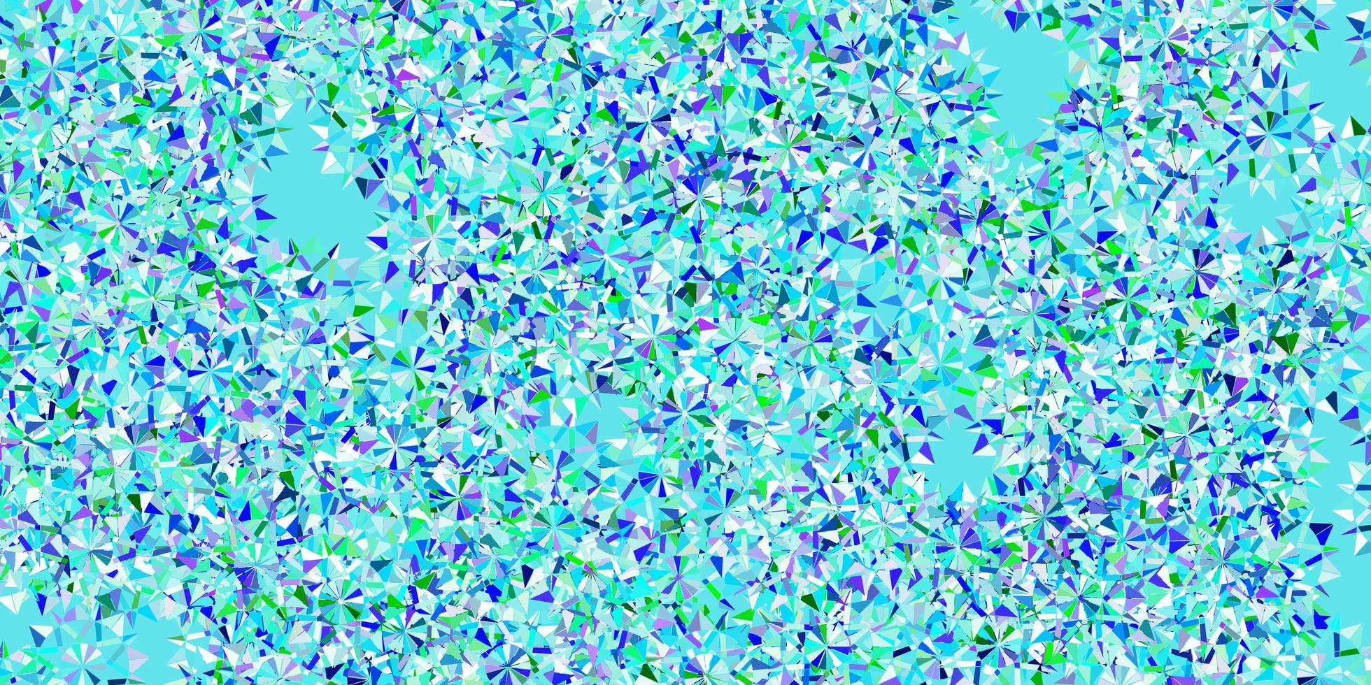 Light blue, green vector texture with bright snowflakes.