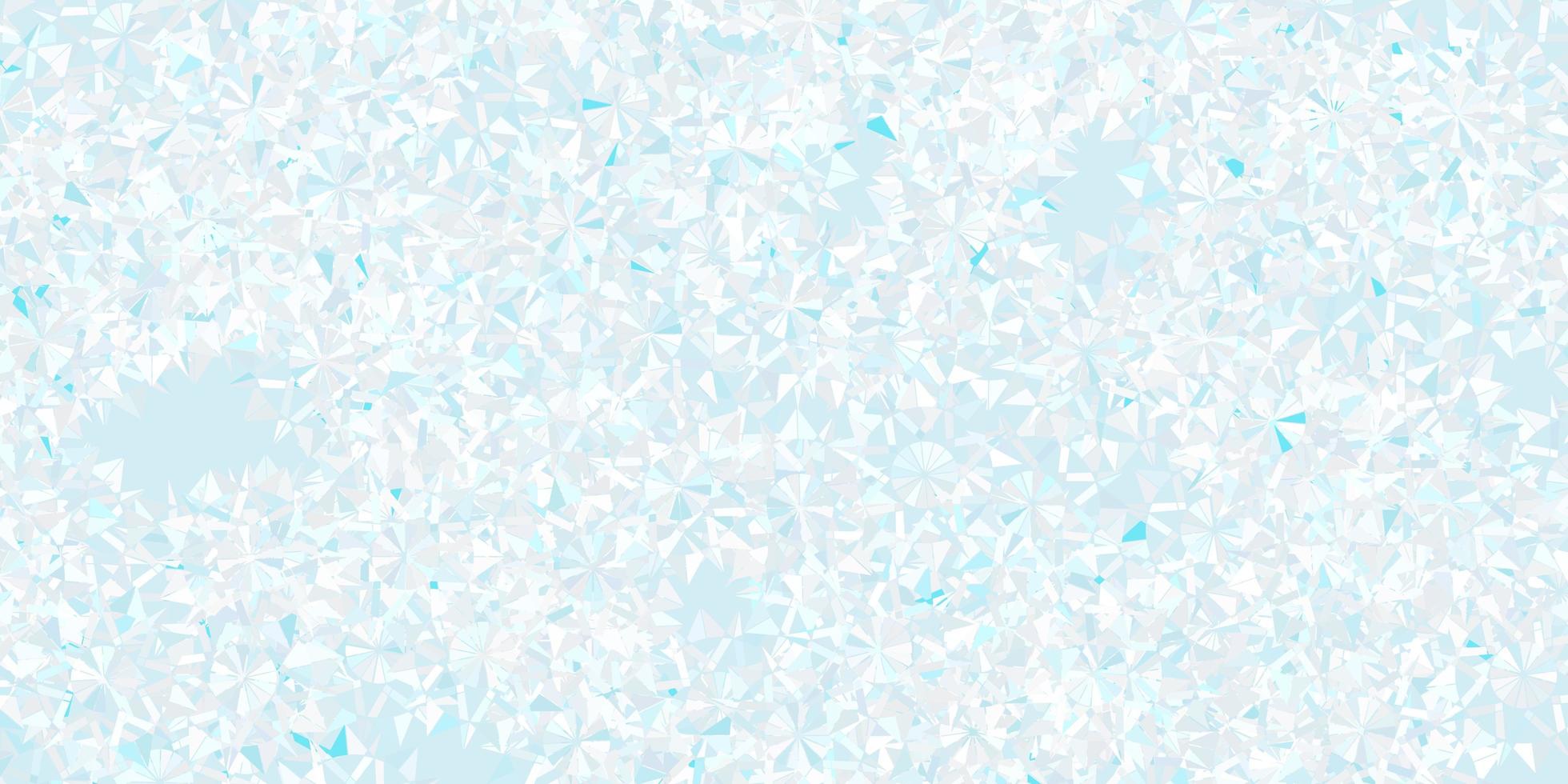 Telón de fondo de hermosos copos de nieve de vector púrpura claro con flores.