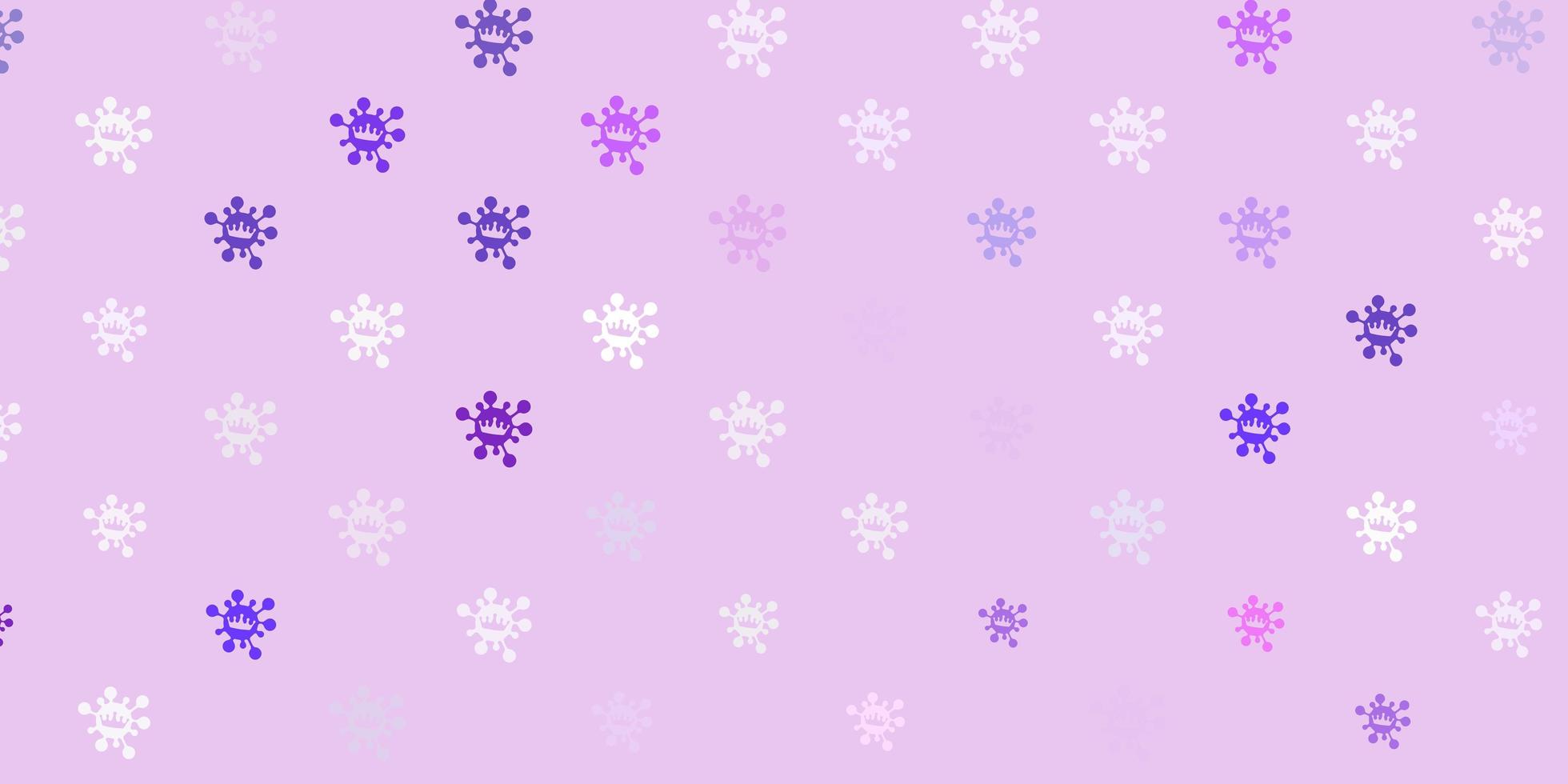 Light purple vector pattern with coronavirus elements.