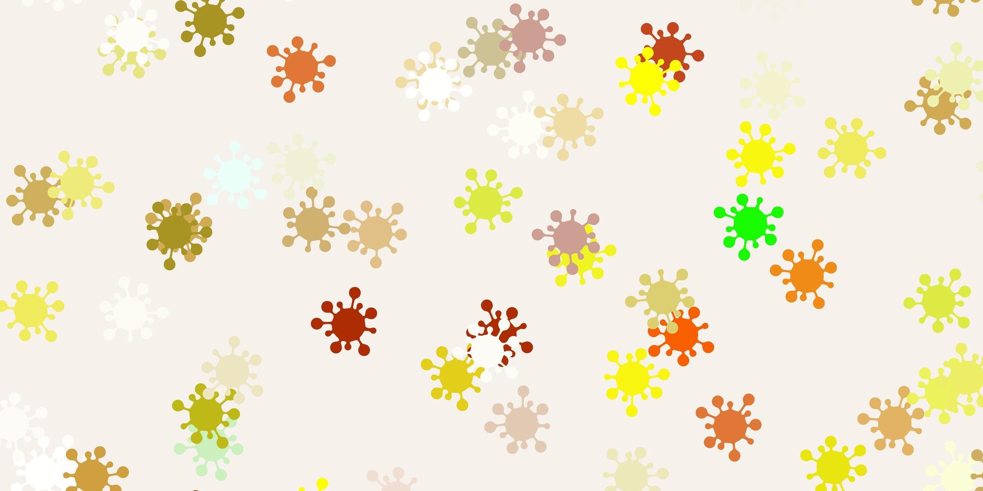 Light green, yellow vector template with flu signs.