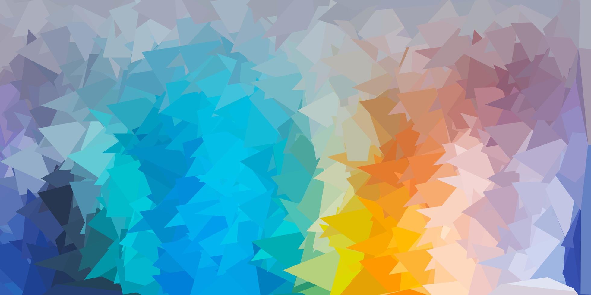 Light blue, yellow vector abstract triangle backdrop.