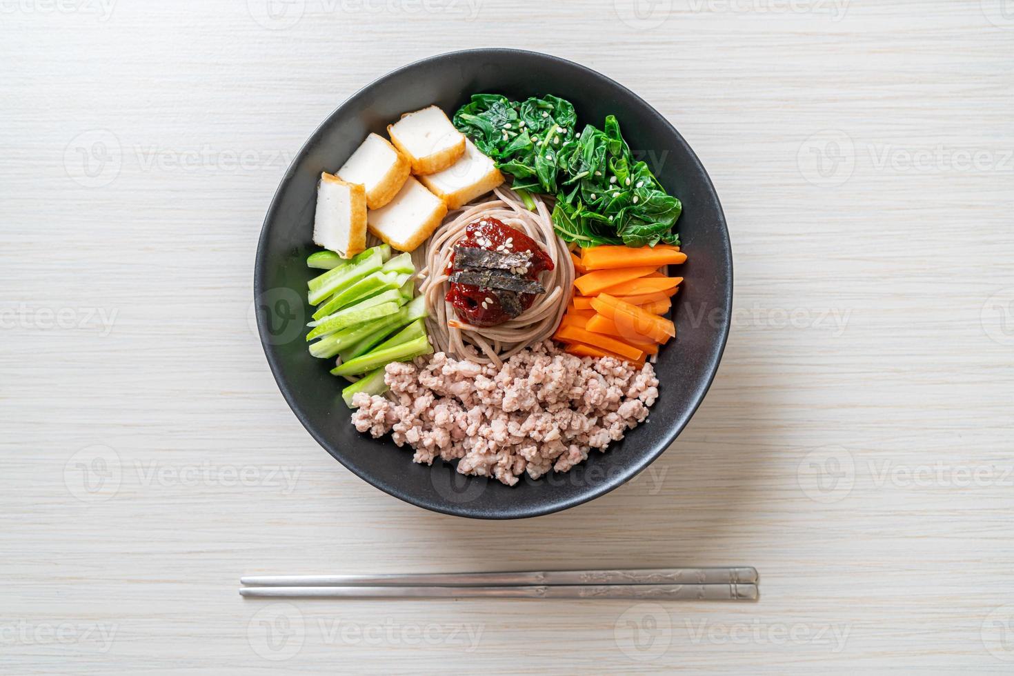 Korean spicy cold noodles photo