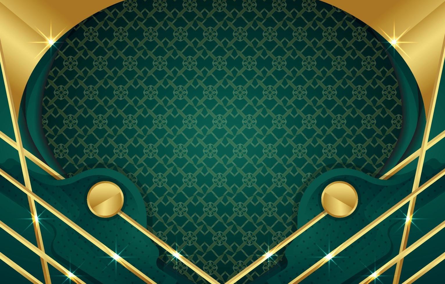 Green Abstract with Gold Background vector