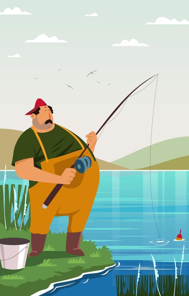 Fishing on the Lake vector