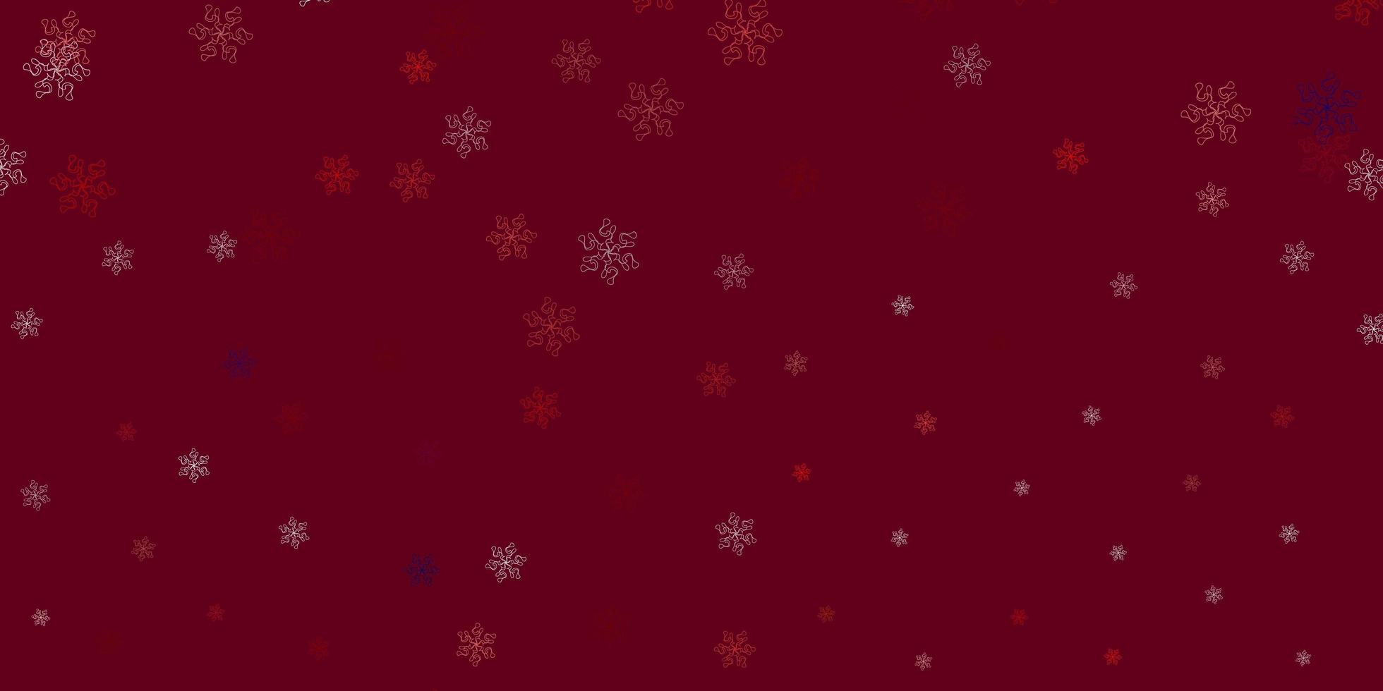 Light red vector doodle texture with flowers.