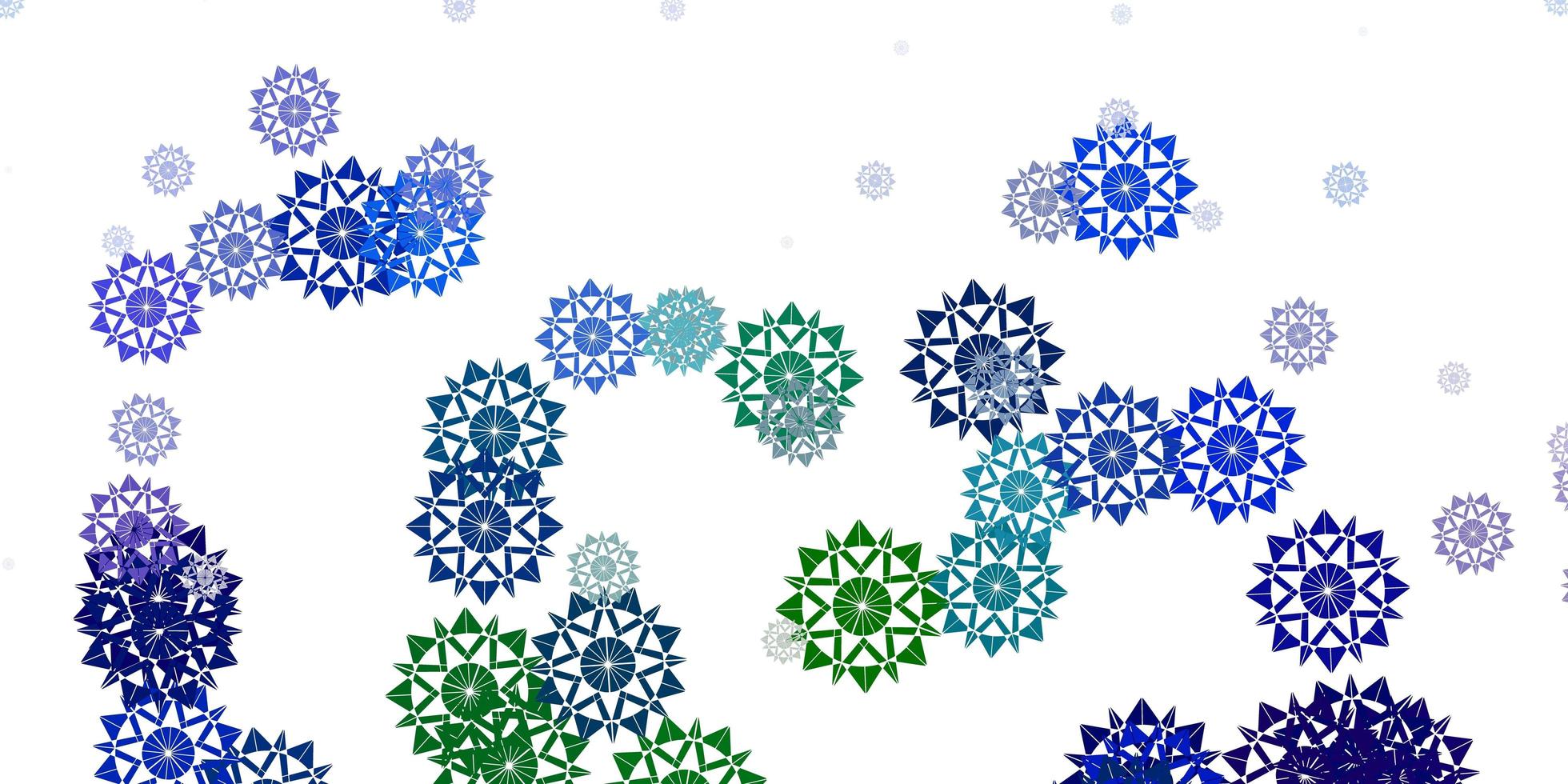 Light multicolor vector template with ice snowflakes.