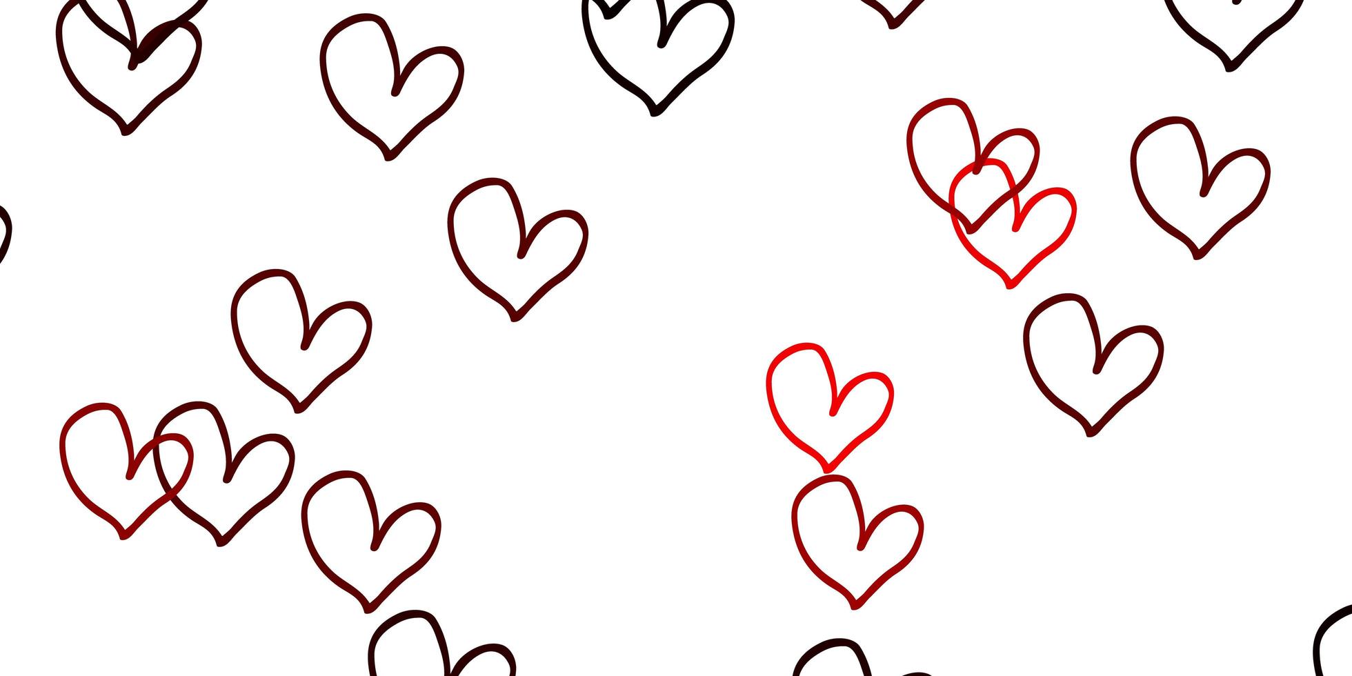 Light Red vector background with hearts.