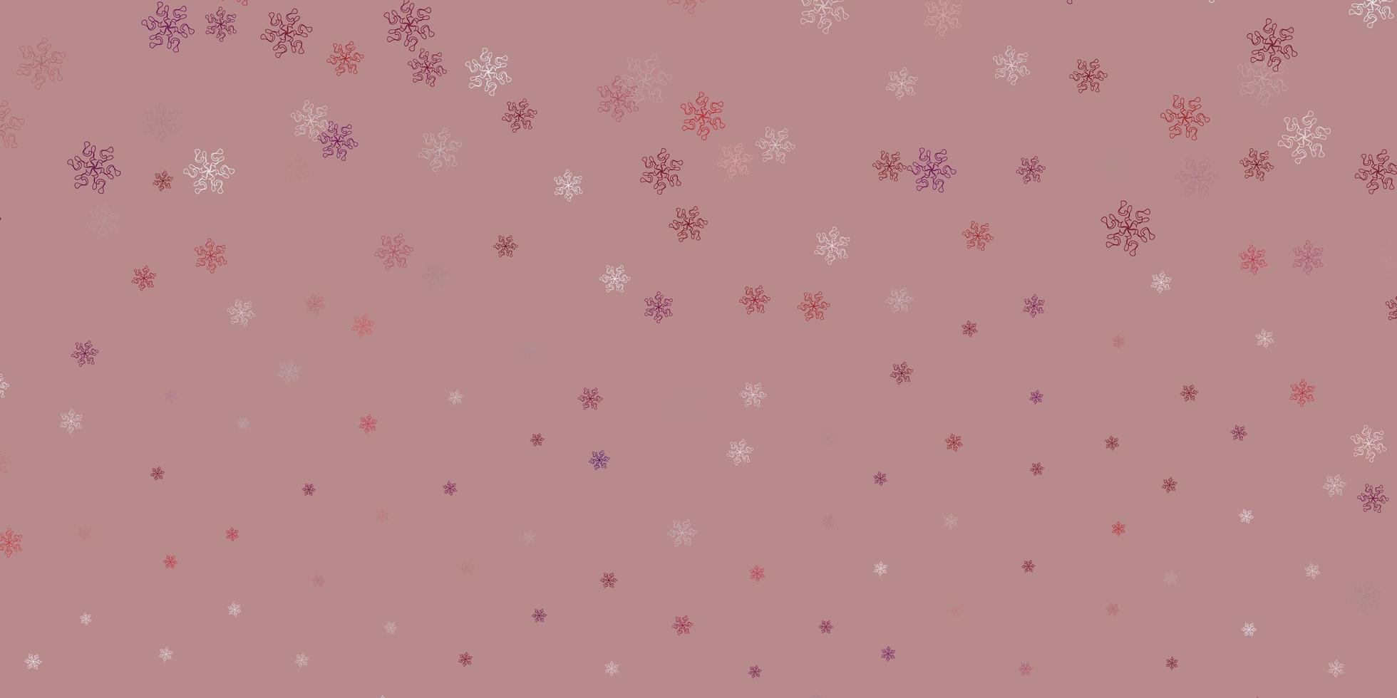 Fondo de doodle de vector púrpura claro con flores.