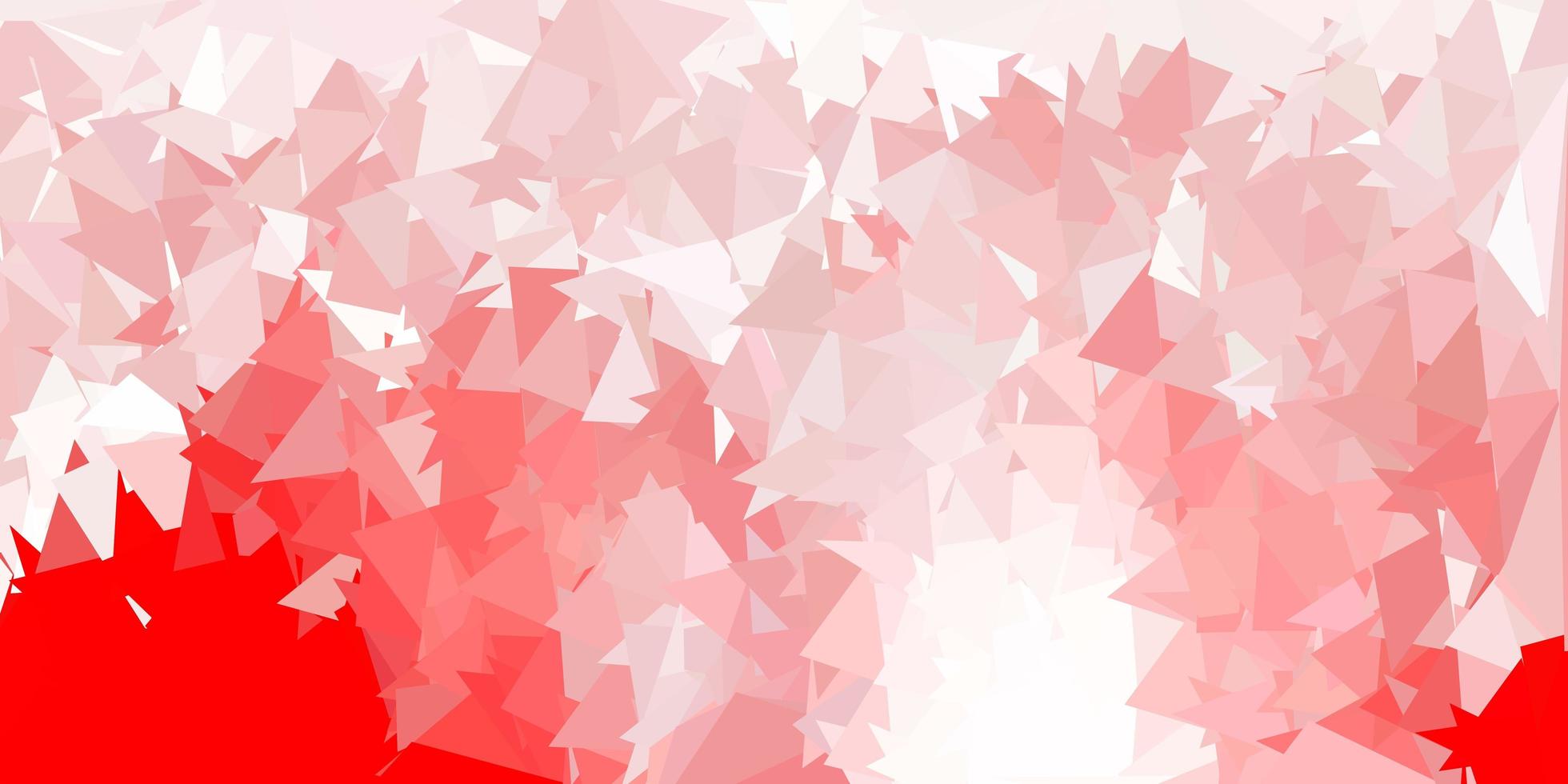 Light red vector abstract triangle backdrop.