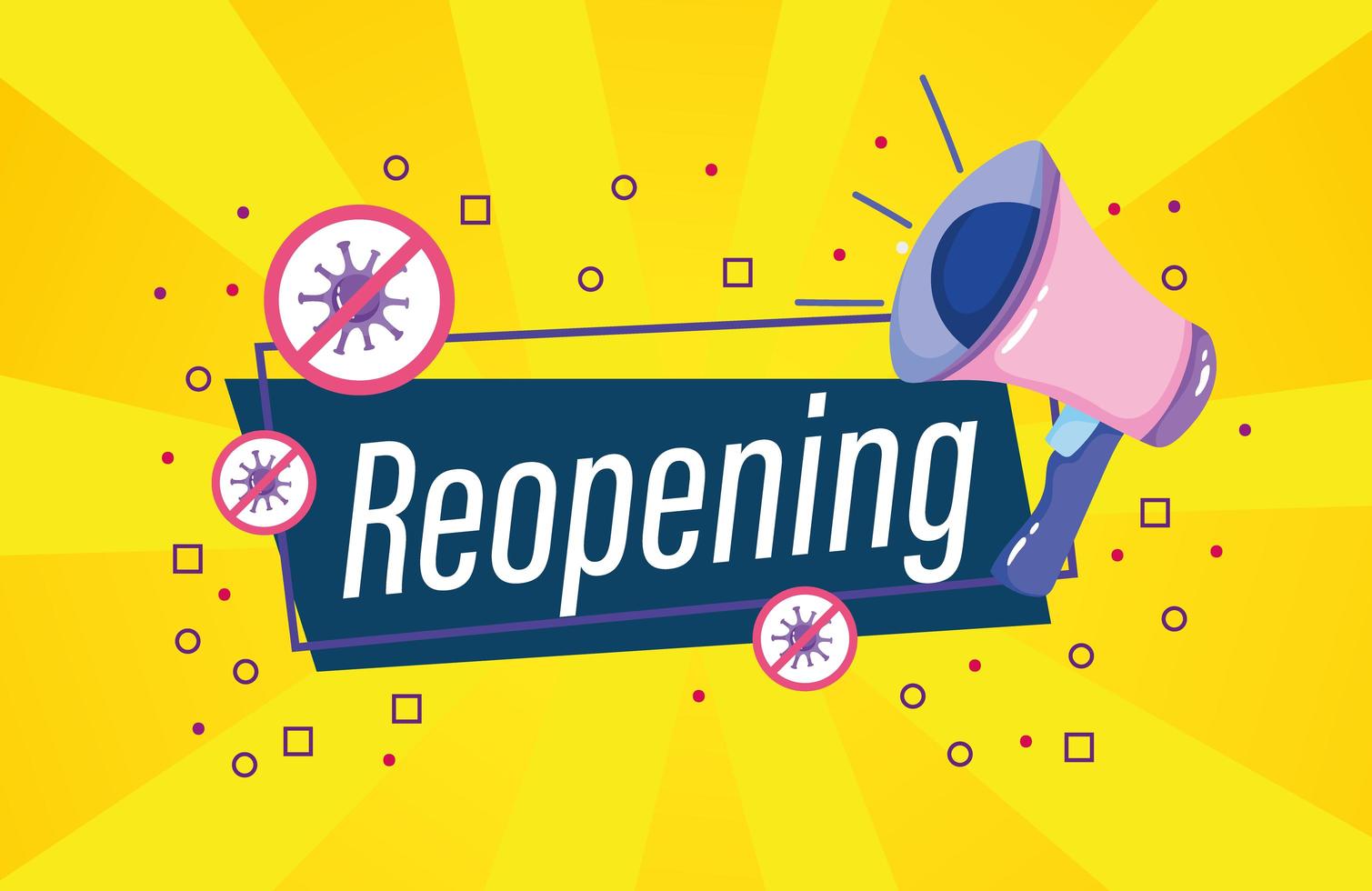 Reopening invitation card with megaphone vector