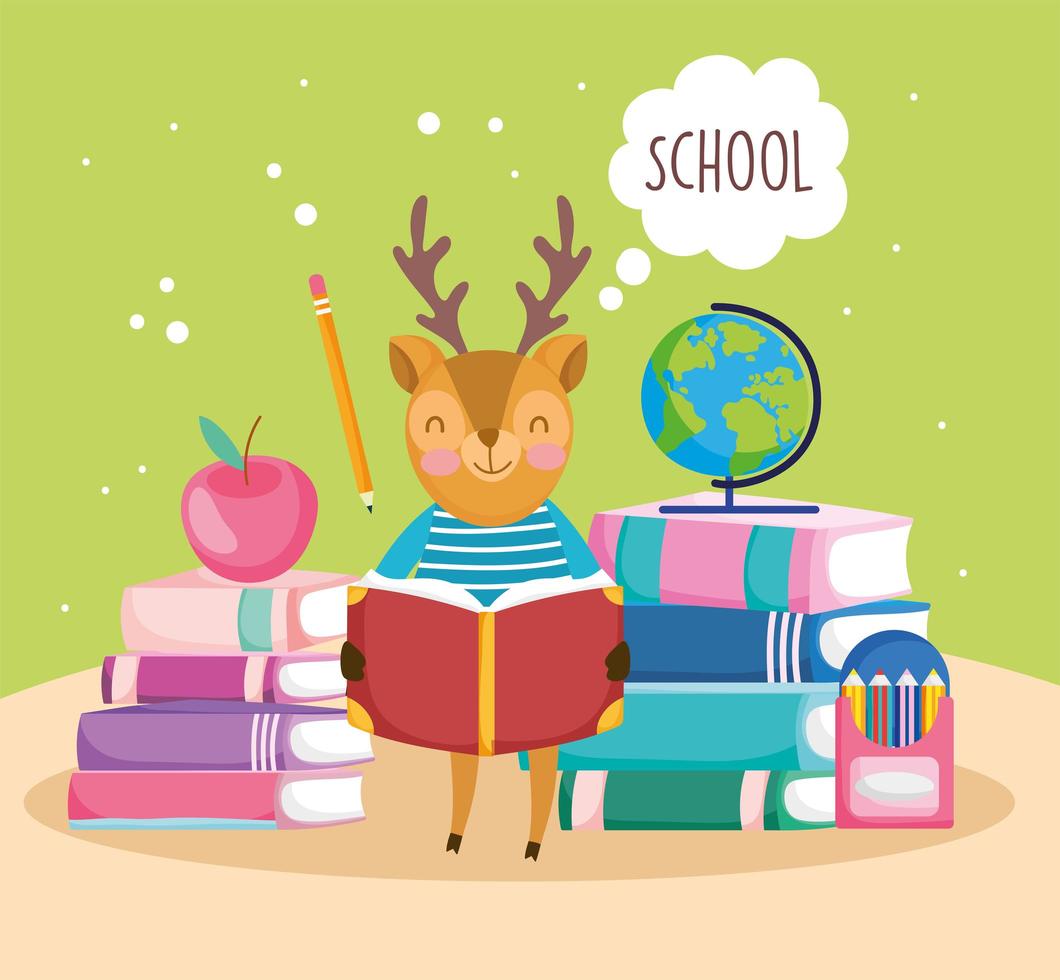 school cute deer vector