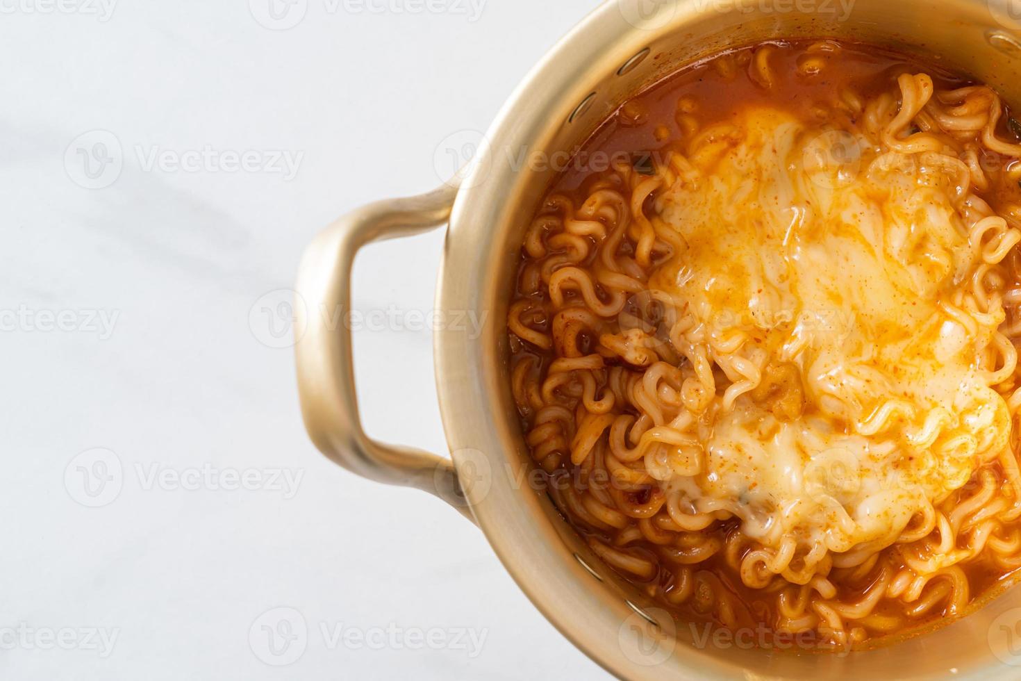 Korean spicy instant noodle with cheese photo