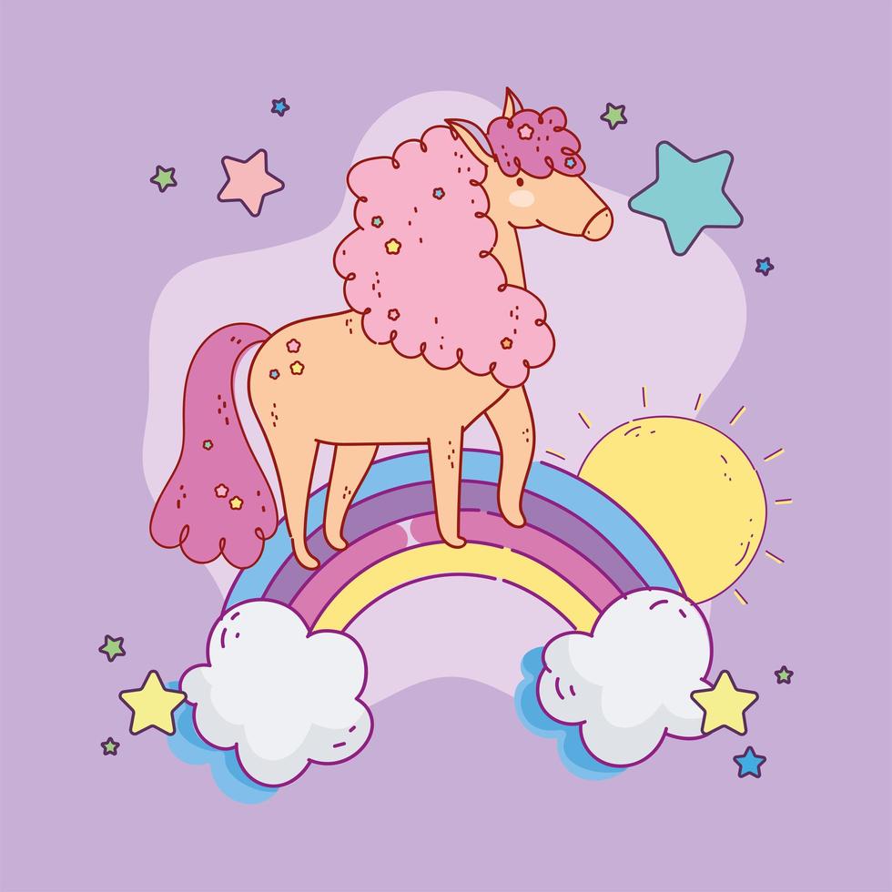 unicorn fantasy rainbow vector