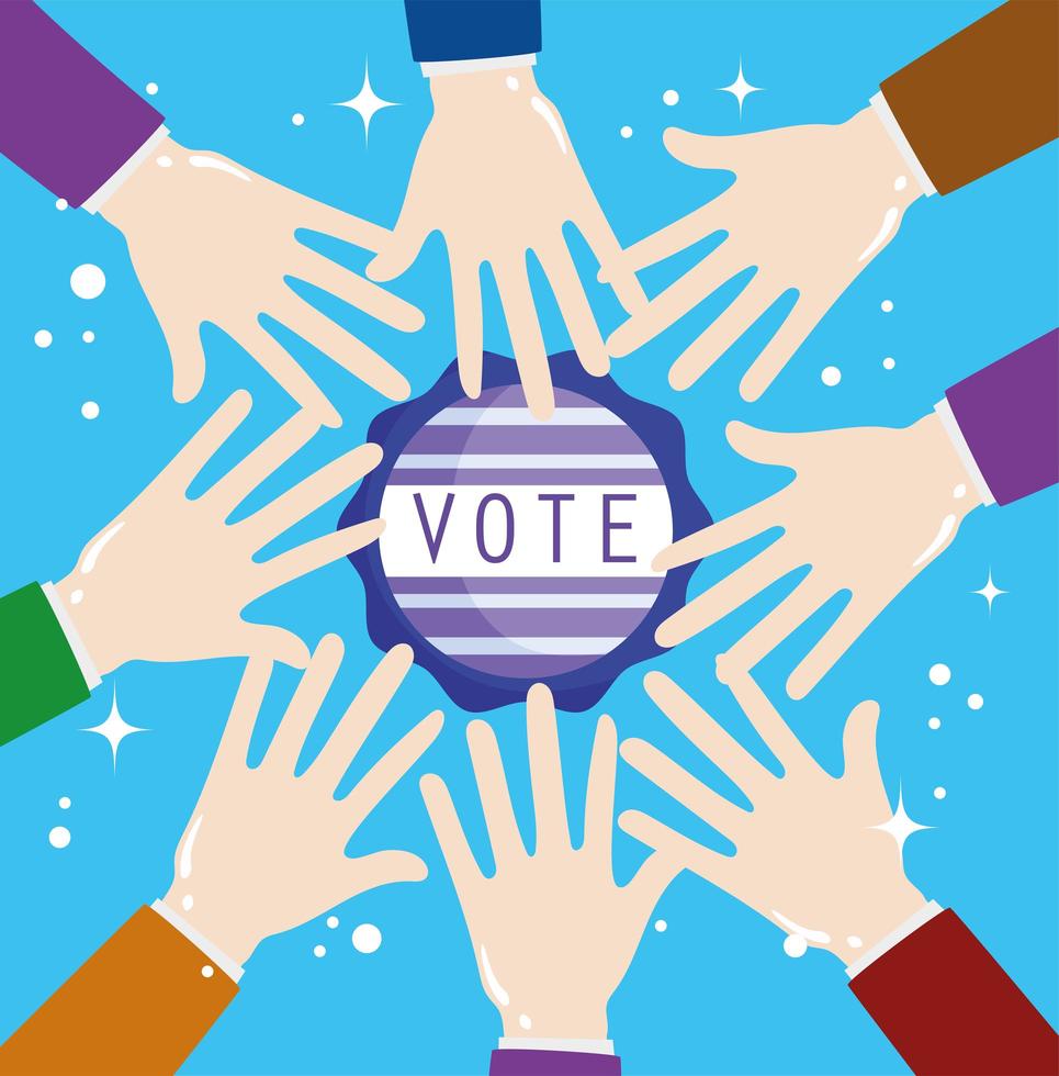 vote hands together vector