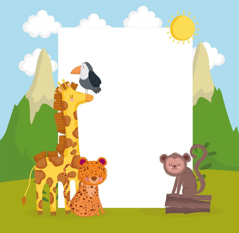 safari animals landscape vector