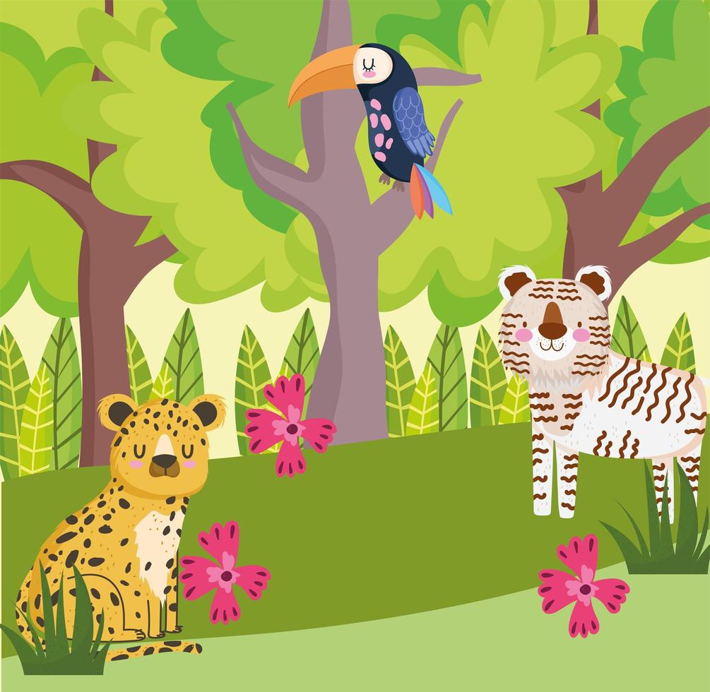 safari jungle animals vector