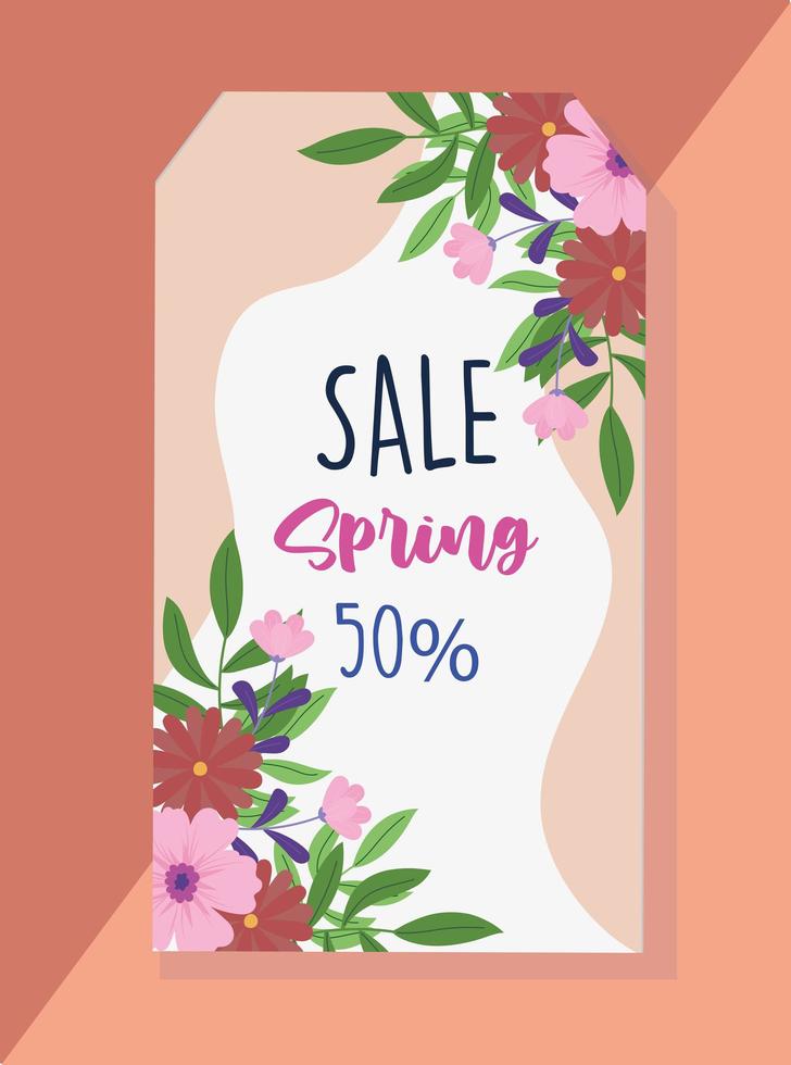 spring sale card vector