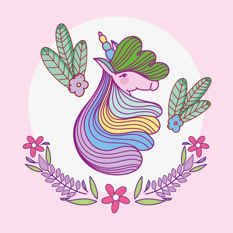 corona de unicornio floral vector