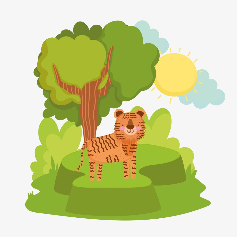 tigre en el bosque vector