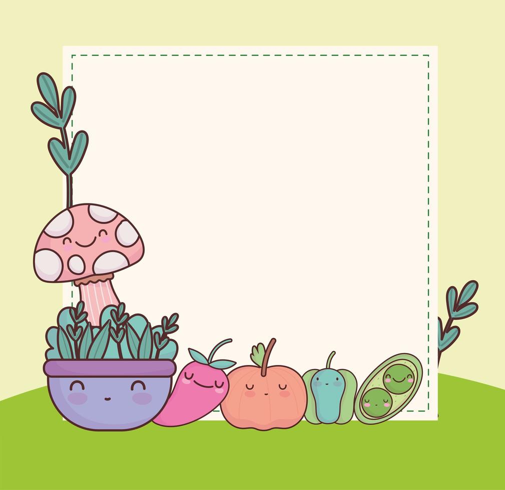 cute vegetables banner vector