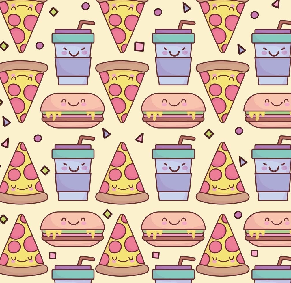 fast food pattern vector