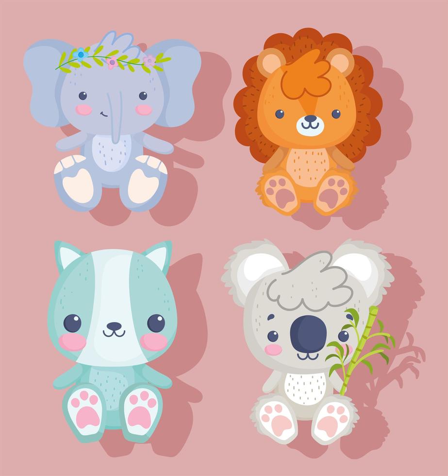 cute stuffed animals vector