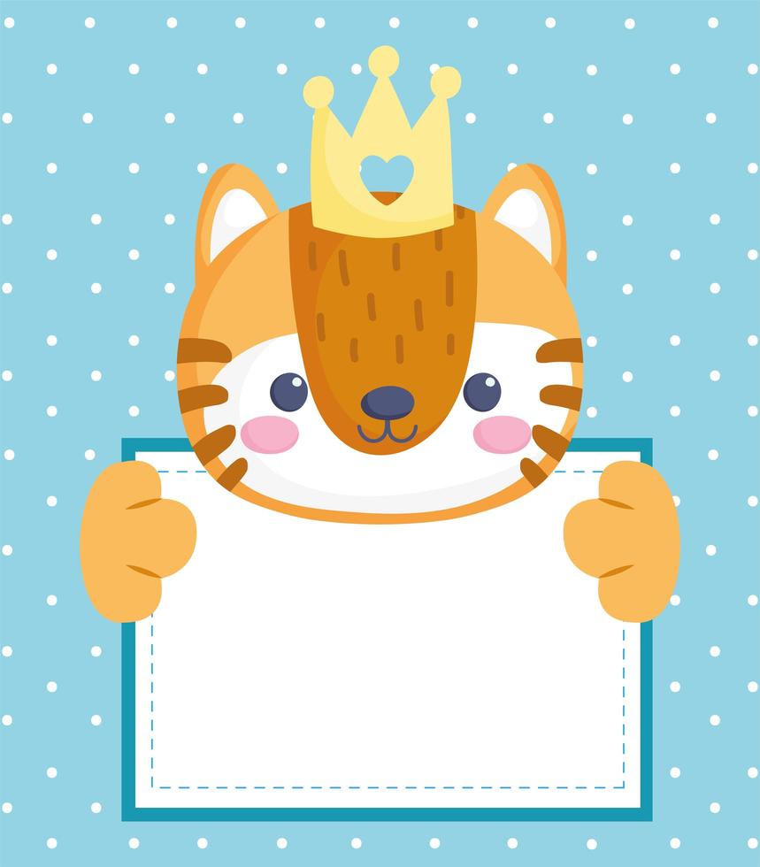 cute tiger with banner vector