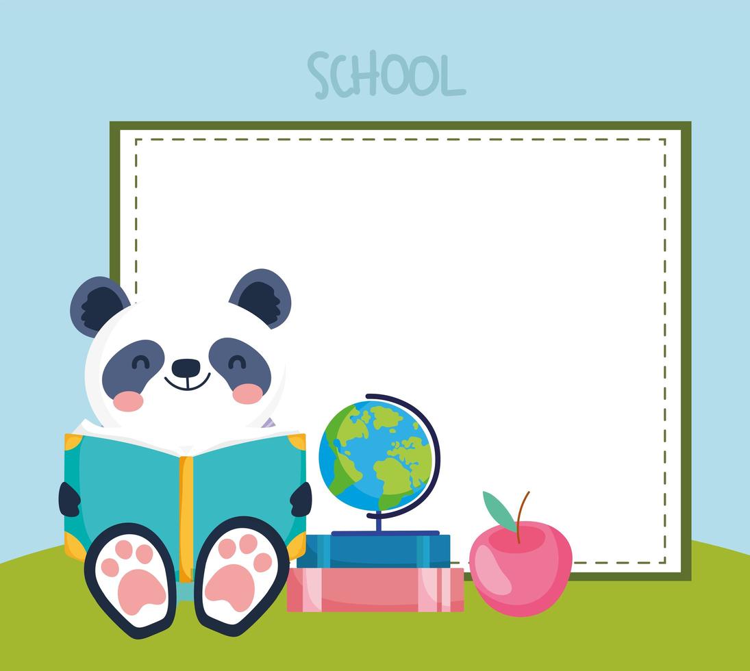 panda school animal vector