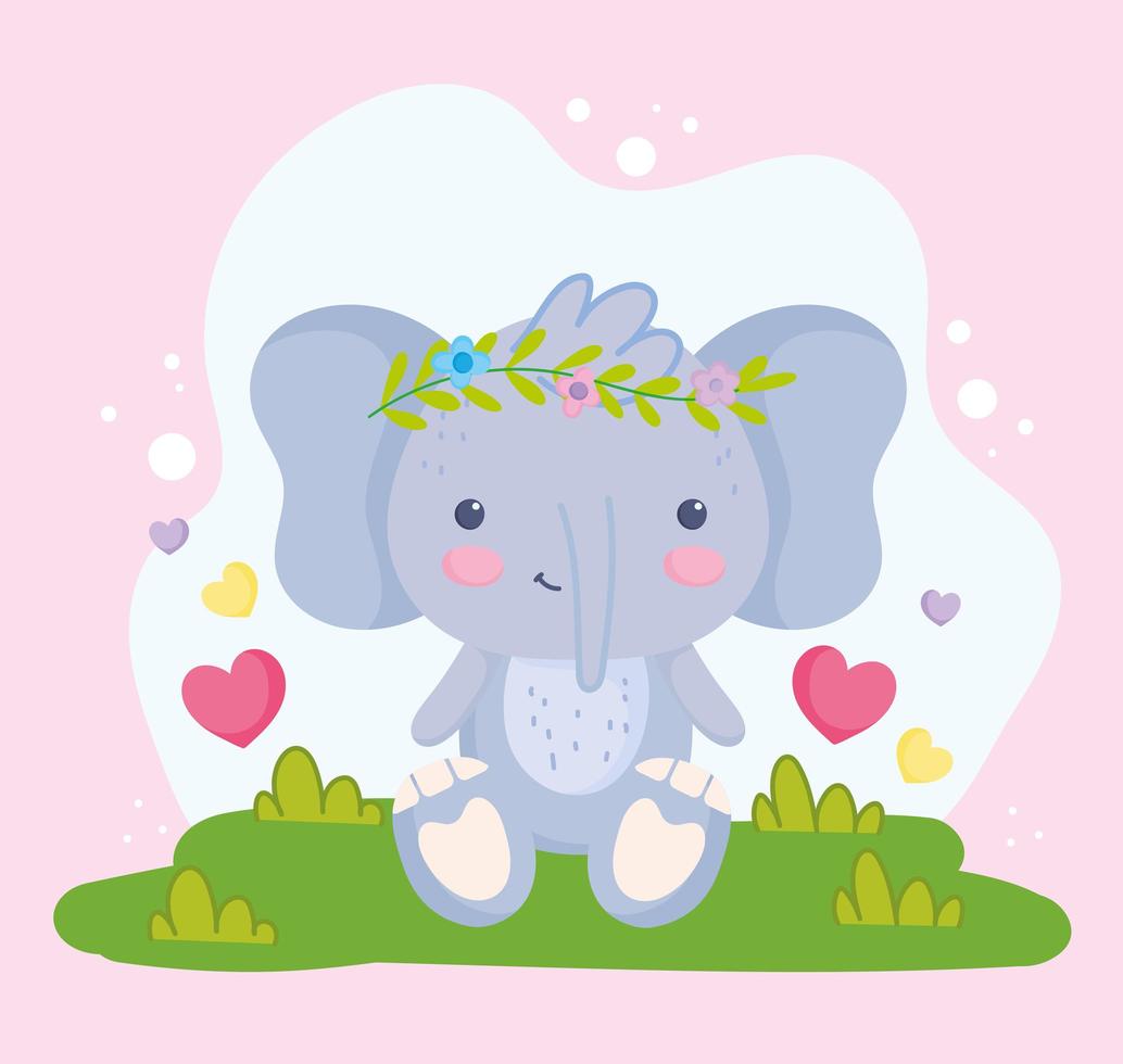 lindo elefante de peluche vector