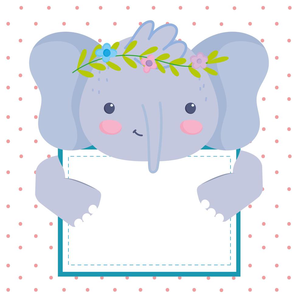 cute elephant with banner vector