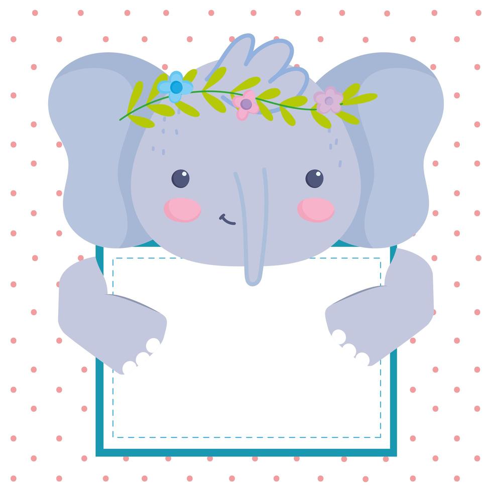 lindo elefante con banner vector