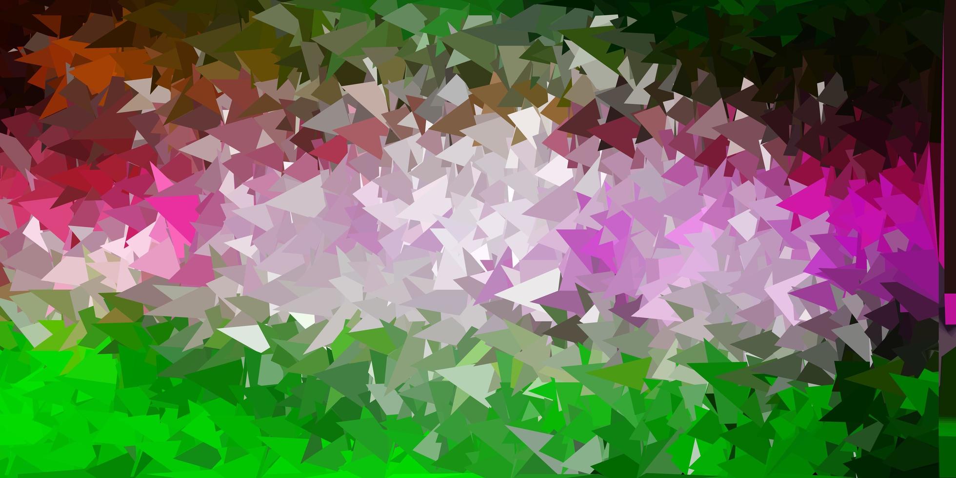 textura de triángulo abstracto vector rosa claro, verde.